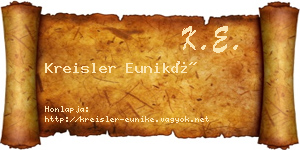 Kreisler Euniké névjegykártya